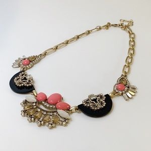 J Crew Navy and Pink Statement Necklace